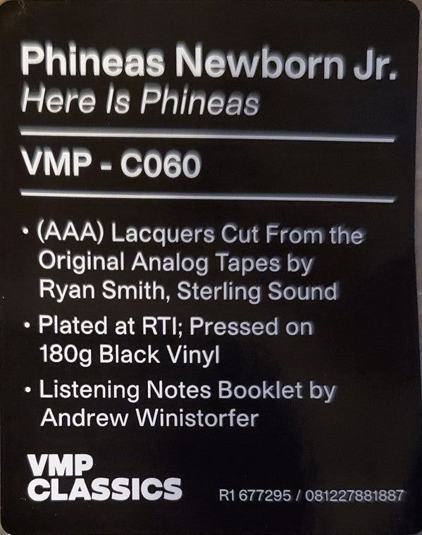 Here Is Phineas (The Piano Artistry Of Phineas Newborn Jr.) | Mint (M) Mint (M) - JAZZ *VMP*