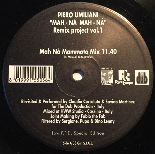 Piero Umiliani Mah-Na Mah-Na (Remix Project Vol. 1) Easy Tempo 12" Very Good Plus (VG+) Generic