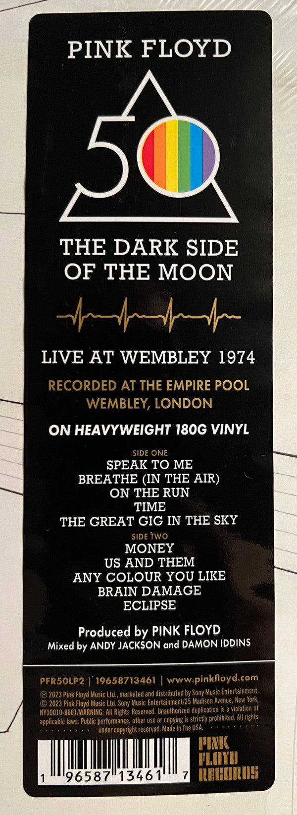 Pink Floyd The Dark Side Of The Moon (Live At Wembley 1974) Pink Floyd Records, Pink Floyd Records LP, Album, 180 Mint (M) Mint (M)