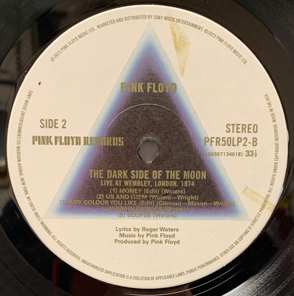 Pink Floyd The Dark Side Of The Moon (Live At Wembley 1974) Pink Floyd Records, Pink Floyd Records LP, Album, 180 Mint (M) Mint (M)