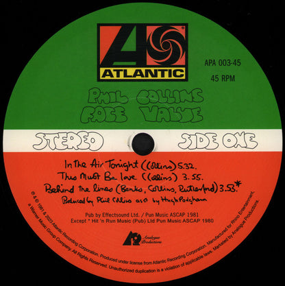 Face Value *ANALOGUE* | Mint (M) Mint (M) - POP *45RPM*