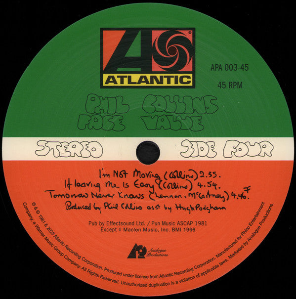 Face Value *ANALOGUE* | Mint (M) Mint (M) - POP *45RPM*