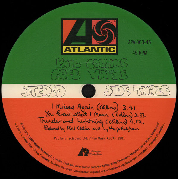 Face Value *ANALOGUE* | Mint (M) Mint (M) - POP *45RPM*