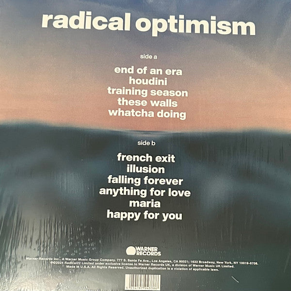Dua Lipa - Radical Optimism (CLEAR VINYL) | Mint (M) Mint (M) - POP *SEALED/CLEAR*