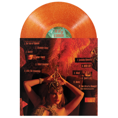 (PRE-ORDER 10/3/25) The Life of a Showgirl (Sweat and Vanilla Perfume Portofino Orange Glitter Vinyl) | Mint (M) Mint (M) - POP *NEW/COLOR*