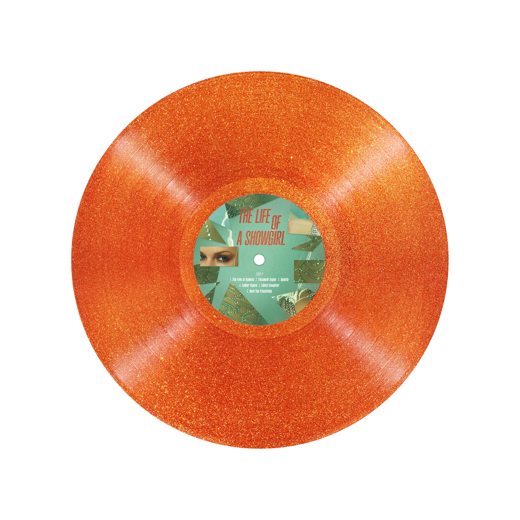(PRE-ORDER 10/3/25) The Life of a Showgirl (Sweat and Vanilla Perfume Portofino Orange Glitter Vinyl) | Mint (M) Mint (M) - POP *NEW/COLOR*