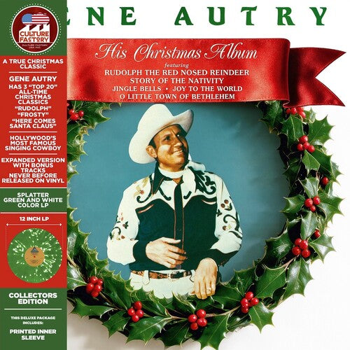 Gene Autry - (PRESALE 11/20/26) His Christmas Album (DLX LTD COLOR VINYL LP) | NEW - POP *NEW/COLOR*