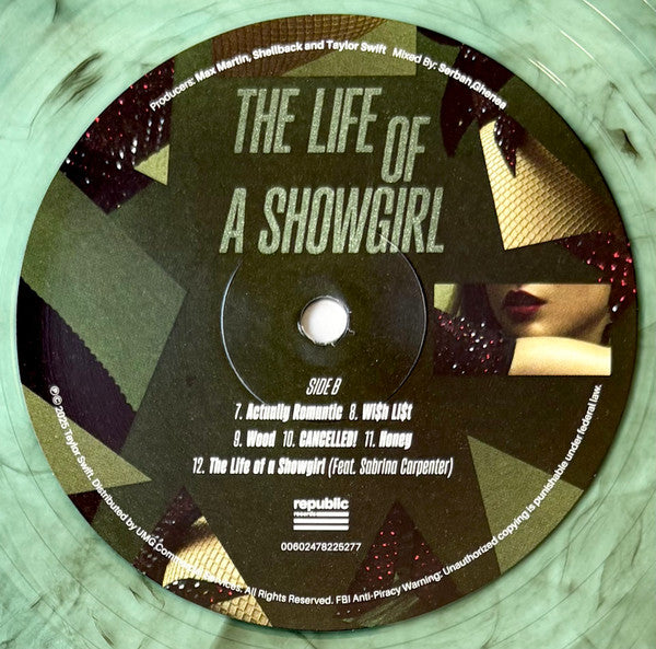 Taylor Swift - The Life Of A Showgirl (WINTERGREEN & ONYX VINYL LP REPUBLIC 00602478225277 2025) | Mint (M) Mint (M) - POP / NEW *SEALED*
