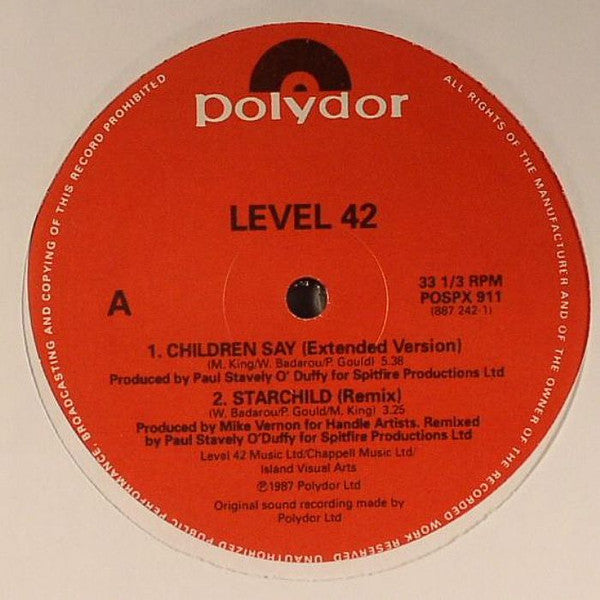 Level 42 - Children Say /Starchild / The Platinum Edition Megamix | Mint (M) Generic - SYNTH-POP *NEW*