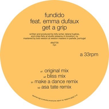 Fundido feat. Emma Dufaux - (PRESALE 6/5/26) Get A Grip (12" VINYL) | Mint (M) Mint (M) - ALT/INDIE *NEW*
