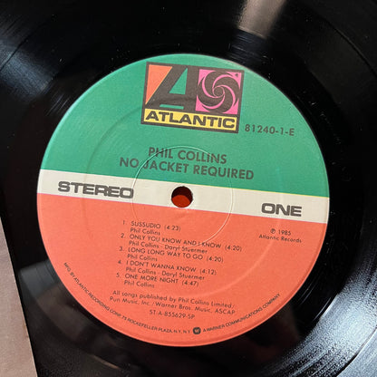 Phil Collins - No Jacket Required (VINYL LP ATLANTIC 81240-1-E 1985) | Near Mint- (NM-) Excellent (EX) - POP/ROCK / USED *NEAR MINT-*