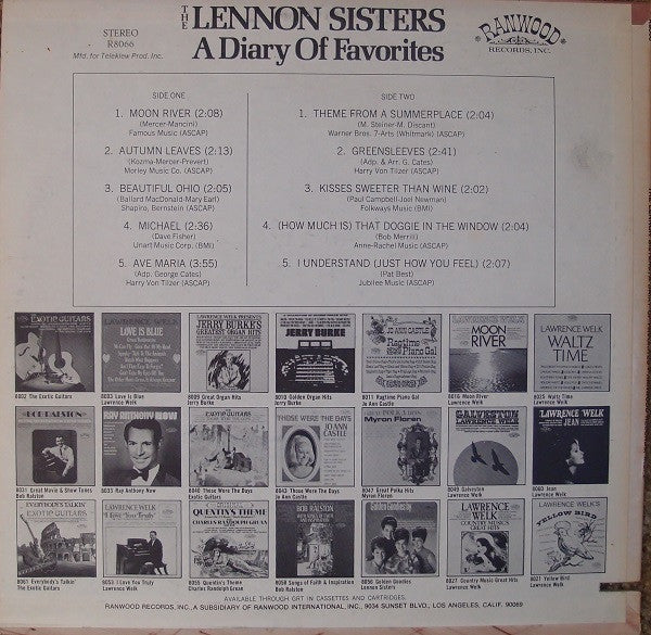 The Lennon Sisters - A Diary Of Favorites *SEALED* | Mint (M) Mint (M) - POP *SEALED*