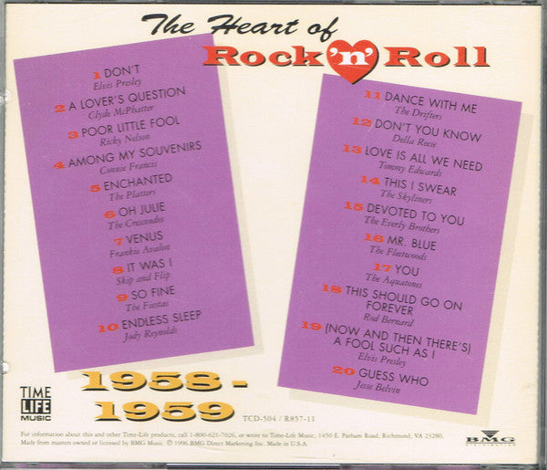 The Heart Of Rock 'N' Roll - 1958-1959 *CD* | Mint (M) Mint (M)