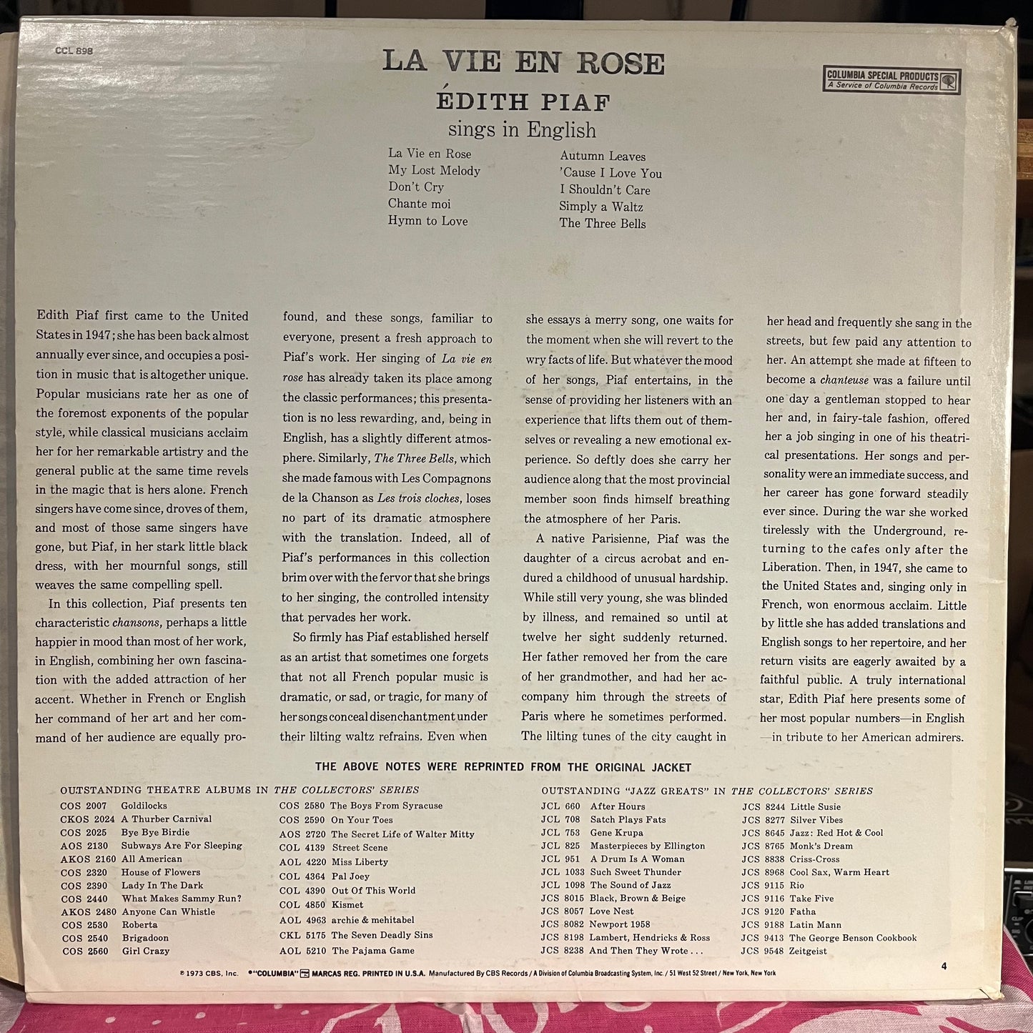 La Vie En Rose / Édith Piaf Sings In English *COLLECTORS T1* | Excellent (EX) Near Mint (NM)