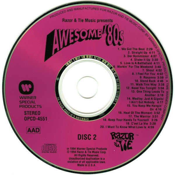 Awesome '80s (2xCD) | Excellent+ (EX+) Excellent+ (EX+) - POP / USED *EXCELLENT+*
