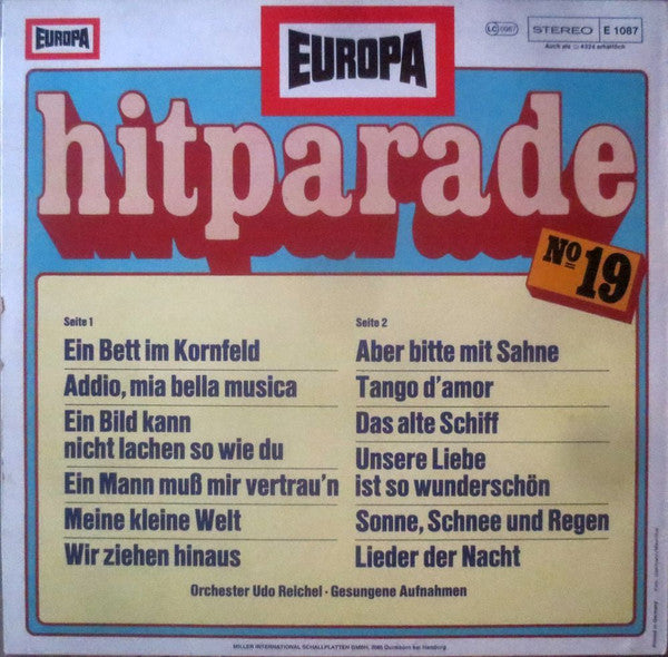 Orchester Udo Reichel - Europa Hitparade 19 | Excellent (EX) Near Mint (NM) - POP/ USED *EXCELLENT+*