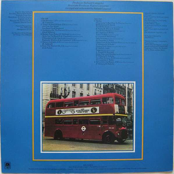 Carpenters - Live At The Palladium *UK - IMPORT* | Excellent (EX) Near Mint (NM) - POP / USED *EXCELLENT+*