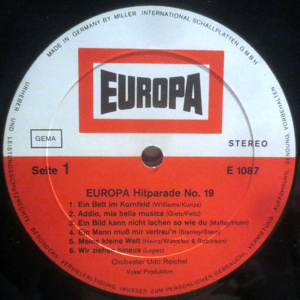 Orchester Udo Reichel - Europa Hitparade 19 | Excellent (EX) Near Mint (NM) - POP/ USED *EXCELLENT+*
