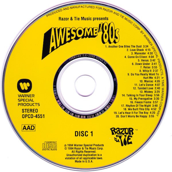 Awesome '80s (2xCD) | Excellent+ (EX+) Excellent+ (EX+) - POP / USED *EXCELLENT+*