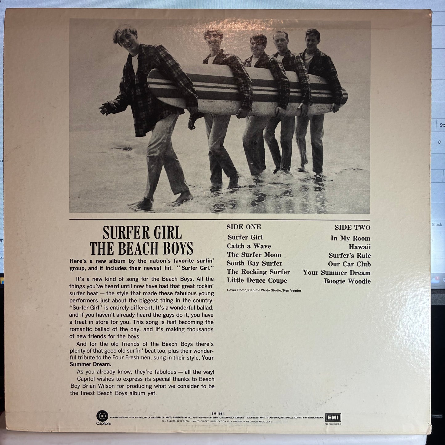Surfer Girl (VINYL) | Excellent+ (EX+) Excellent (EX) - POP / USED *EXCELLENT+*