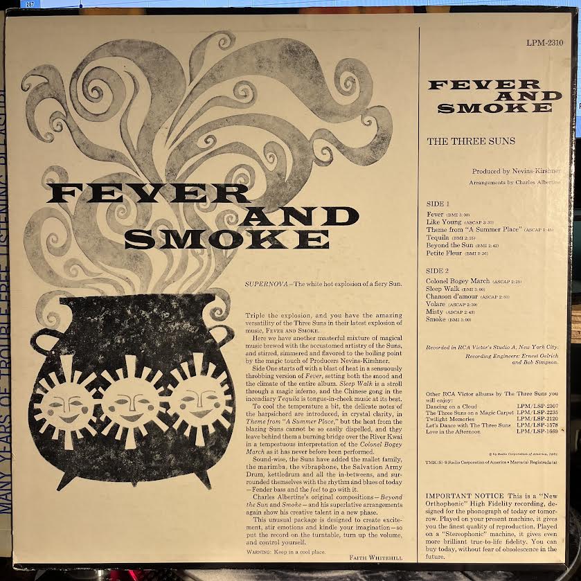 The Three Suns - Fever And Smoke | Excellent (EX) Excellent (EX) - POP / USED *EXCELLENT+*