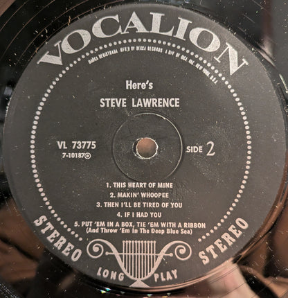 Steve Lawrence (2) - Here's Steve Lawrence | Excellent (EX) Excellent (EX) - POP / USED *EXCELLENT*
