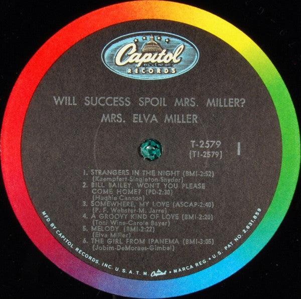 Mrs. Elva Miller - Will Success Spoil Mrs. Miller? *MONO* | Excellent (EX) Excellent (EX) - POP / USED *EXCELLENT*