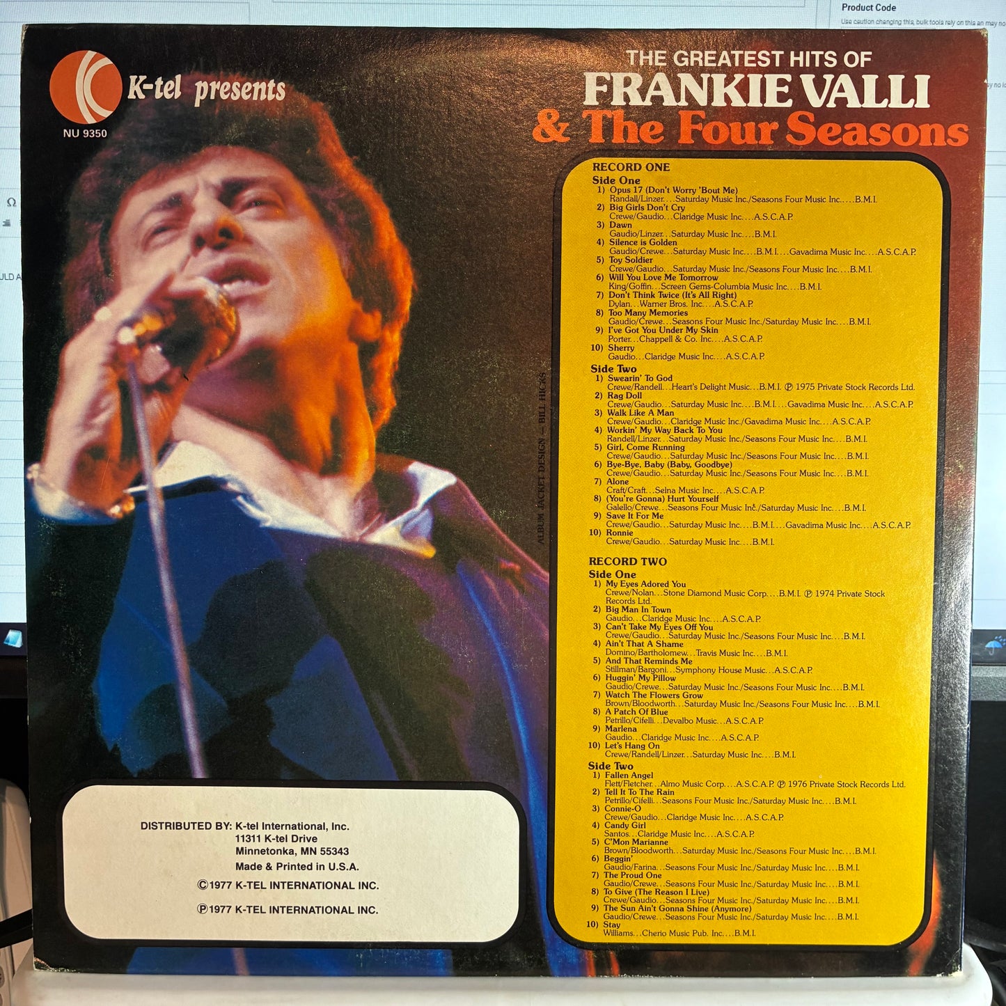 THE FOUR SEASONS - The Greatest Hits Of Frankie Valli & The Four Seasons (2xVINYL) | Excellent (EX) Excellent (EX) - POP / USED *EXCELLENT*