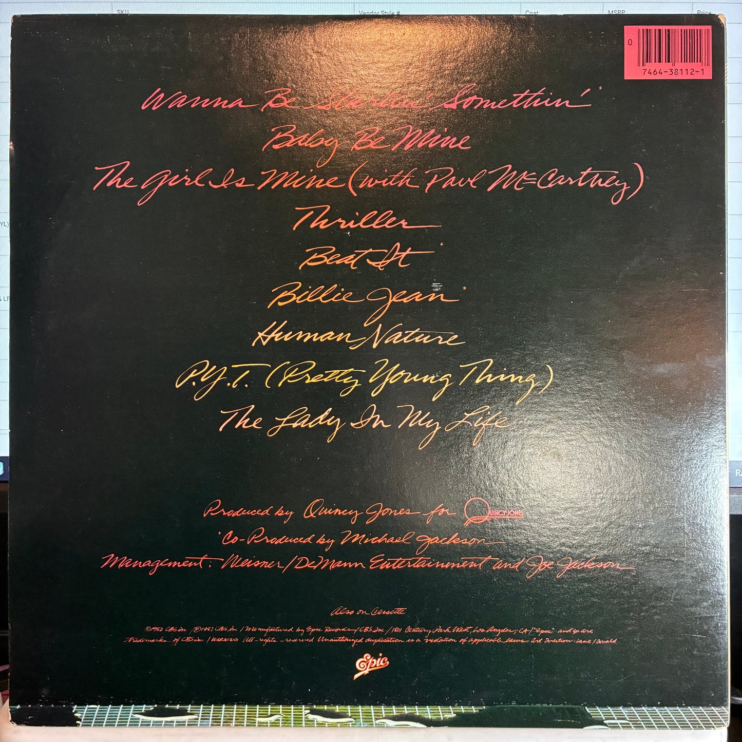 Thriller (VINYL) | Excellent (EX) Excellent (EX) - POP / USED *EXCELLENT*