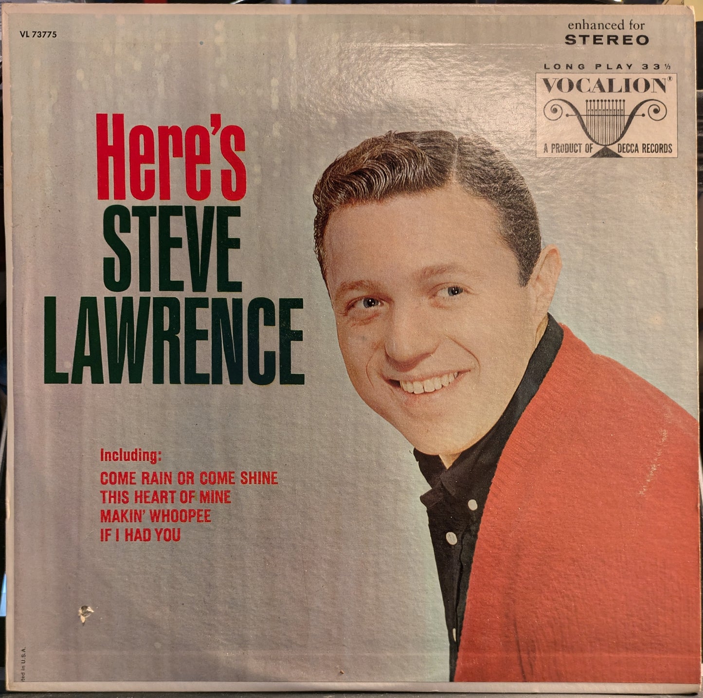 Steve Lawrence (2) - Here's Steve Lawrence | Excellent (EX) Excellent (EX) - POP / USED *EXCELLENT*