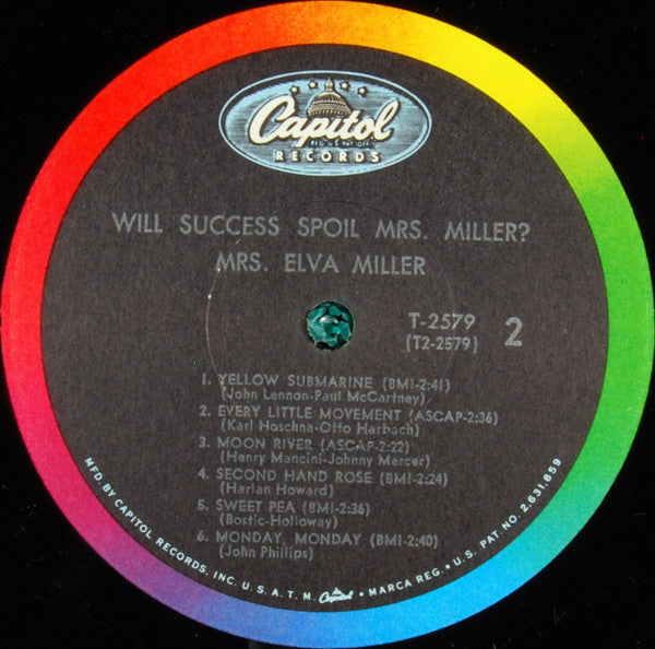 Mrs. Elva Miller - Will Success Spoil Mrs. Miller? *MONO* | Excellent (EX) Excellent (EX) - POP / USED *EXCELLENT*