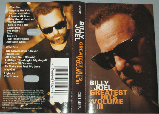 Billy Joel - Greatest Hits Collection Volume III *CASSETTE* | - POP / USED *NEAR MINT*