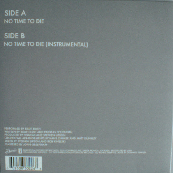 No Time To Die (7") | Near Mint (NM) Near Mint (NM) - POP / USED *NEAR MINT*