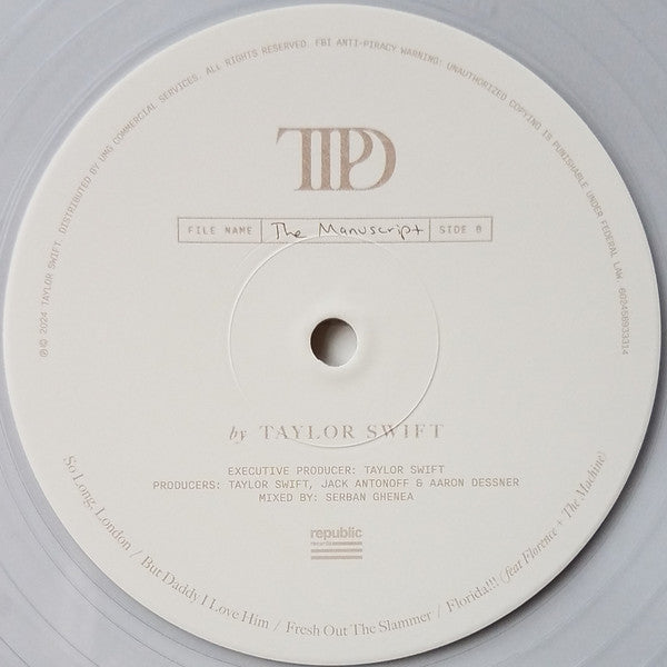 Taylor Swift - The Tortured Poets Department (2X LP) *Phantom Clear* | Near Mint (NM) Near Mint (NM) - POP / USED *NEAR MINT*