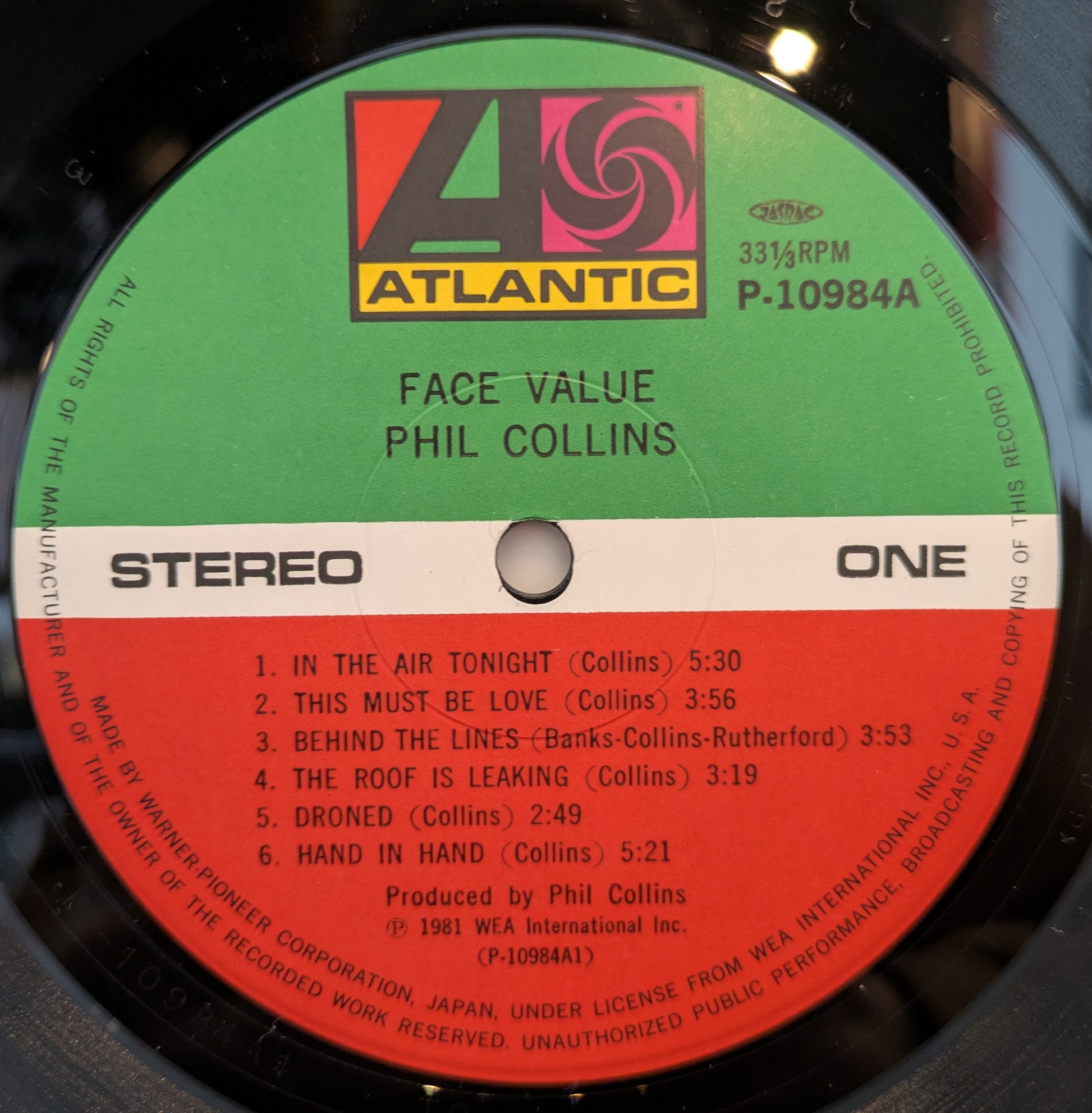 Face Value (JAPAN VINYL W OBI) | Near Mint (NM) Near Mint (NM) - POP / USED *NEAR MINT*