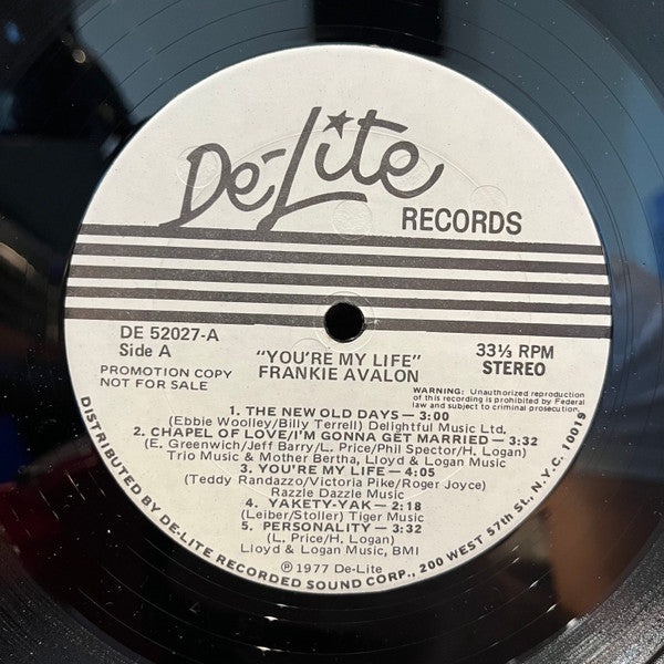Frankie Avalon - You're My Life *PROMO* | Near Mint (NM) Excellent (EX) - POP / USED *NEAR MINT*