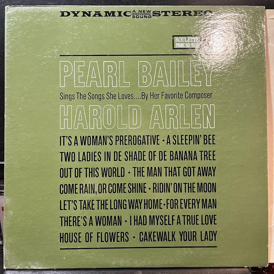 Pearl Bailey Sings The Songs She Loves.... By Her Favorite Composer Harold Arlen (VINYL) | Near Mint (NM) Near Mint (NM) - POP / USED *NEAR MINT*