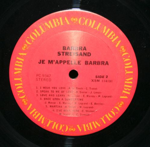 Je M'appelle Barbra *REISSUE* | Near Mint (NM) Excellent (EX)