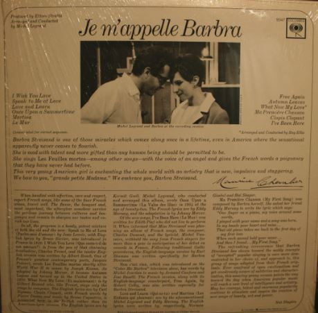 Je M'appelle Barbra *REISSUE* | Near Mint (NM) Excellent (EX)