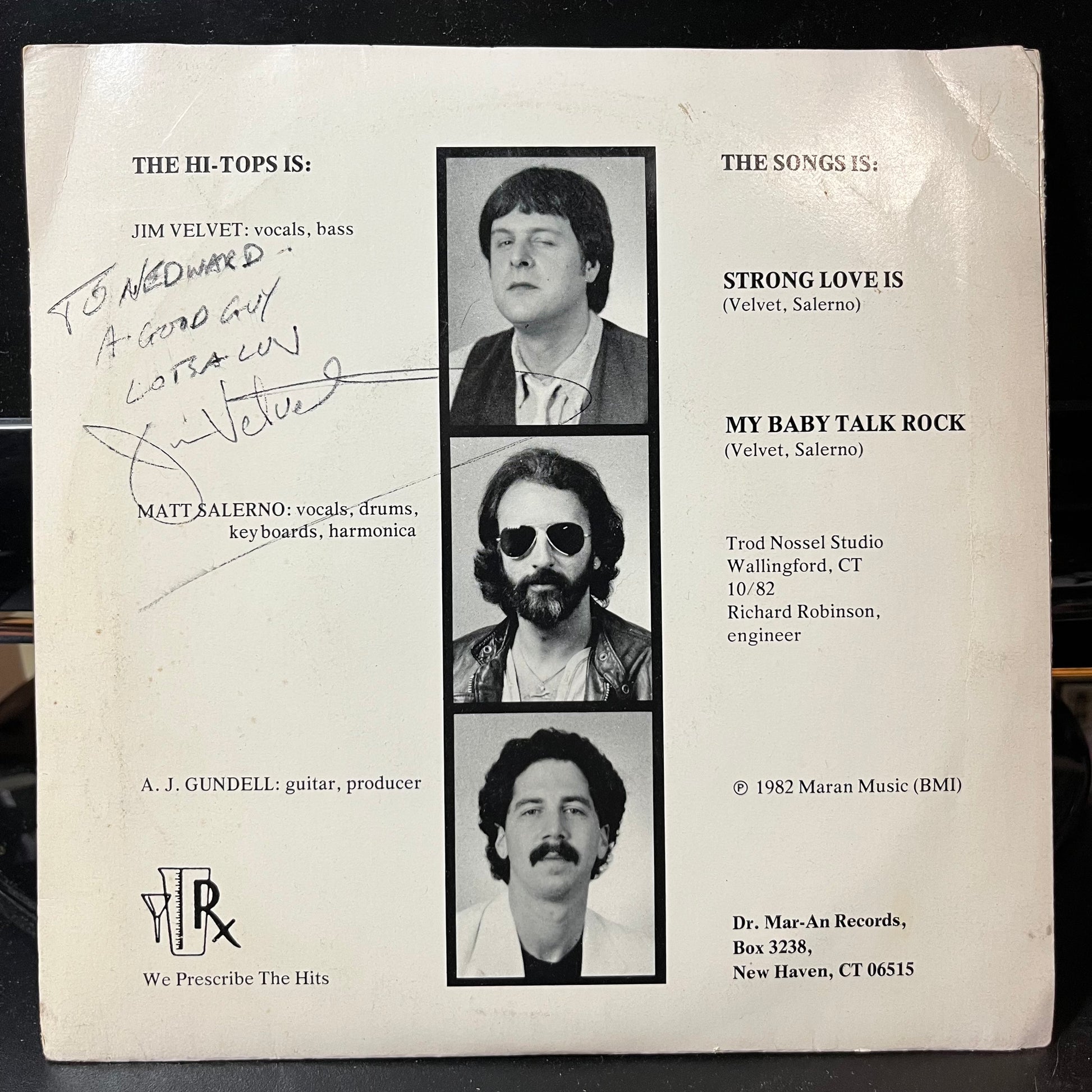 My Baby Talk Rock / Strong Love Is (7" VINYL)*SIGNED* | Near Mint (NM or M-) Excellent (EX) - POP / USED *NEAR MINT*