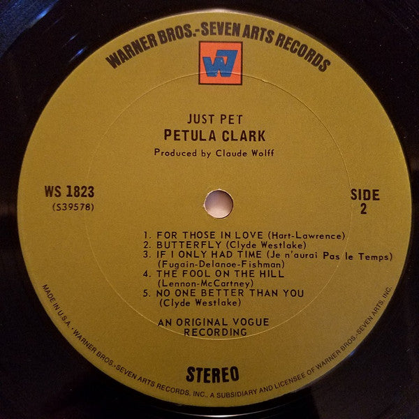 Petula Clark - Just Pet *STEREO-POSTER* | Near Mint (NM) Excellent (EX) - POP / USED *NEAR MINT*