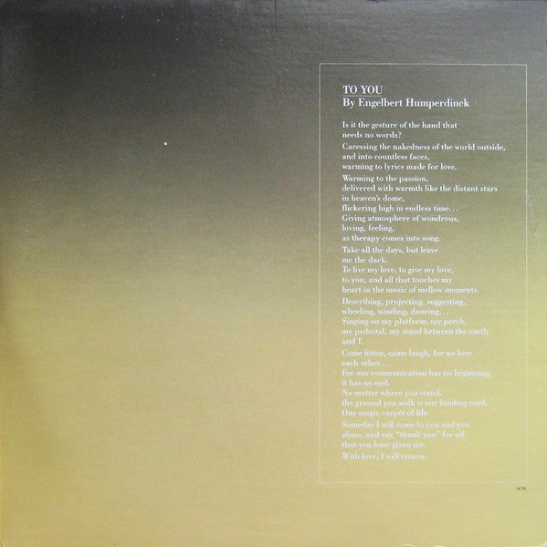 Engelbert Humperdinck - Live In Concert And All Of Me / A Double Album | Near Mint (NM) Near Mint (NM) - POP / USED *NEAR MINT*