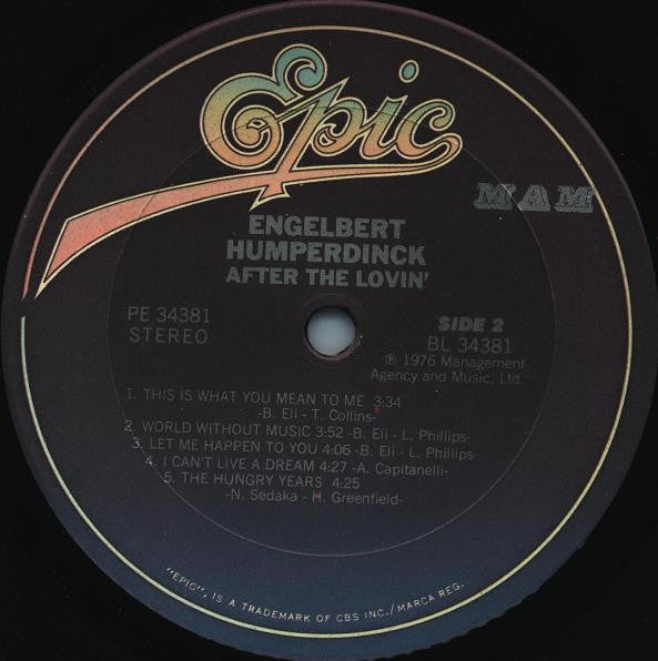 Engelbert Humperdinck - After The Lovin' | Near Mint (NM) Near Mint (NM) - POP / USED *NEAR MINT*