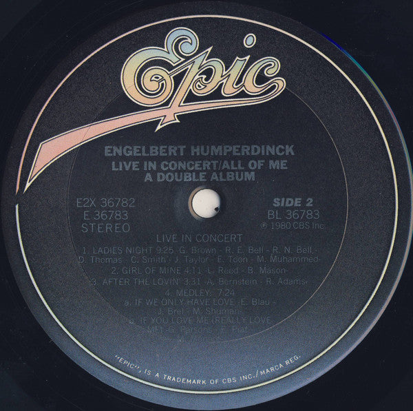 Engelbert Humperdinck - Live In Concert And All Of Me / A Double Album | Near Mint (NM) Near Mint (NM) - POP / USED *NEAR MINT*