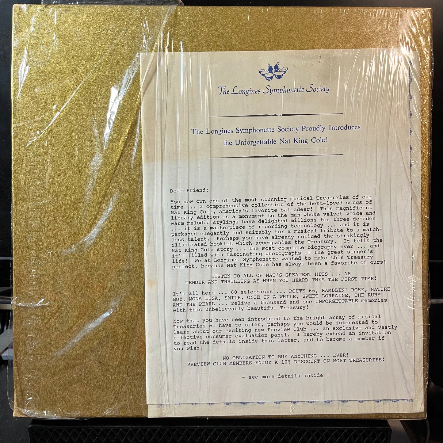 Nat King Cole - Nat King Cole Golden Treasury "Unforgettable" (VINYL BOX SET LONGINES SYMPHONETTE SOCIETY SY 5155 1966) | USED Near Mint (NM or M-) Excellent (EX) - POP / USED *NEAR MINT*