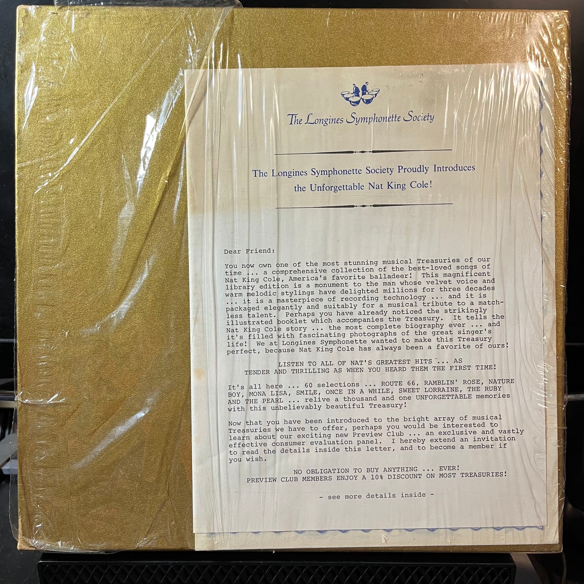 Nat King Cole - Nat King Cole Golden Treasury "Unforgettable" (VINYL BOX SET LONGINES SYMPHONETTE SOCIETY SY 5155 1966) | USED Near Mint (NM or M-) Excellent (EX) - POP / USED *NEAR MINT*