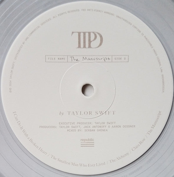 Taylor Swift - The Tortured Poets Department (2X LP) *Phantom Clear* | Near Mint (NM) Near Mint (NM) - POP / USED *NEAR MINT*