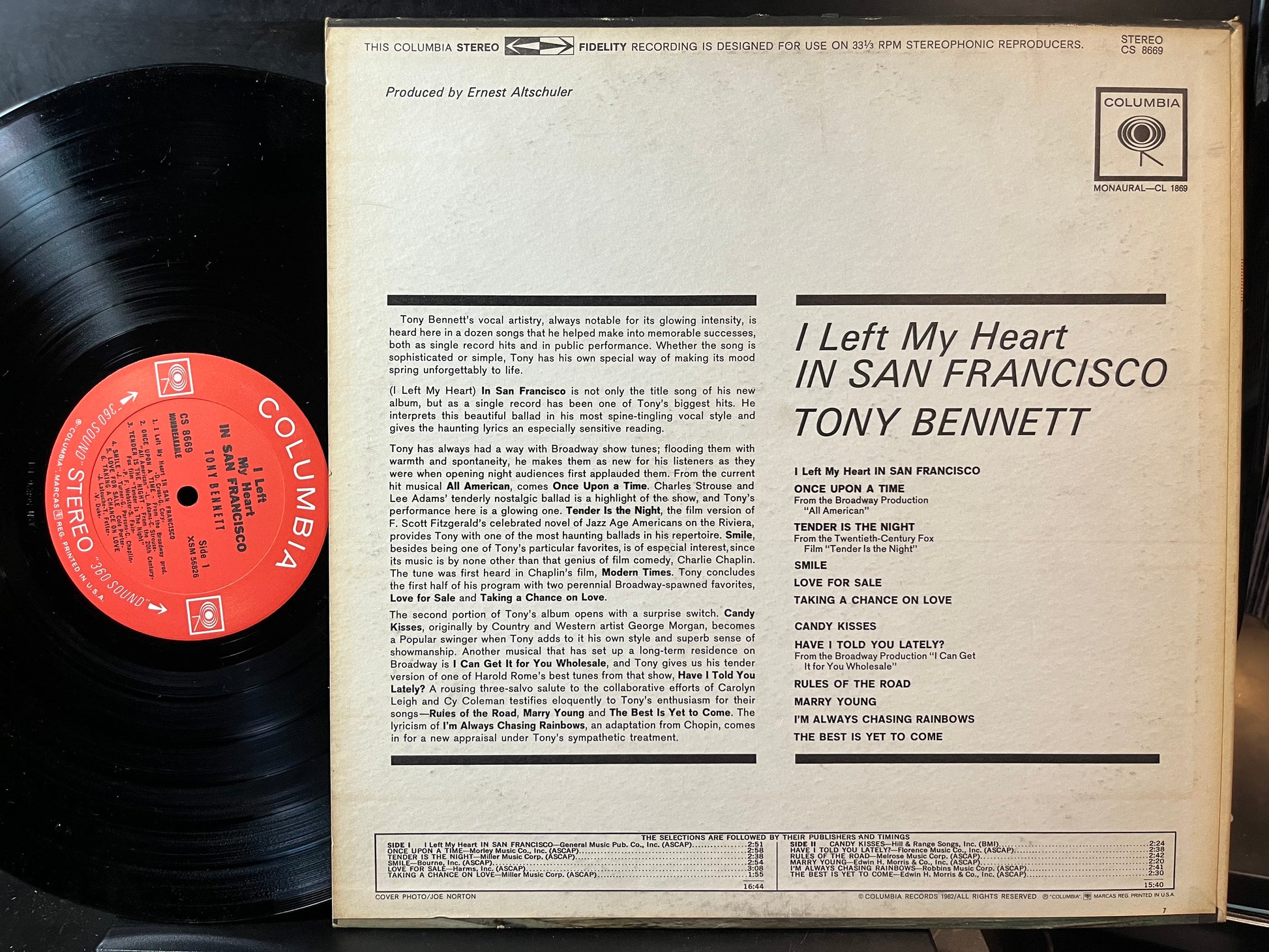 Tony Bennett - I Left My Heart In San Francisco (VINYL LP COLUMBIA CS 8669 ) | USED Near Mint (NM or M-) Near Mint (NM) - POP / USED *NEAR MINT*