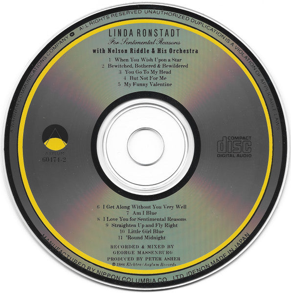 For Sentimental Reasons (CD) | Near Mint (NM) Near Mint (NM) - POP / USED *NEAR MINT*