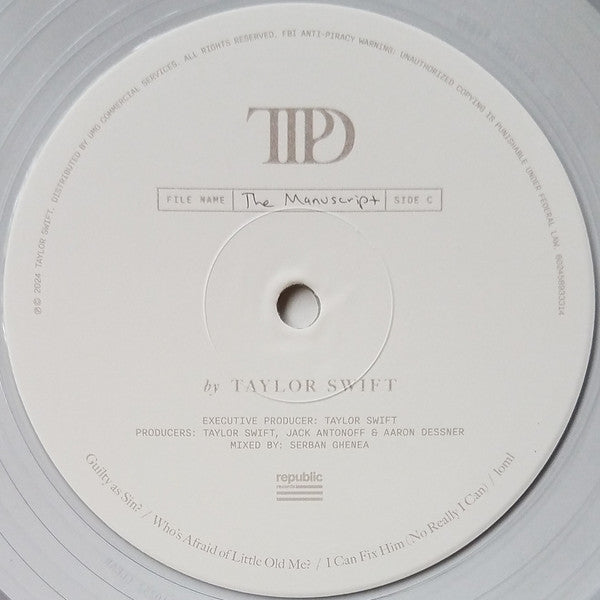 Taylor Swift - The Tortured Poets Department (2X LP) *Phantom Clear* | Near Mint (NM) Near Mint (NM) - POP / USED *NEAR MINT*